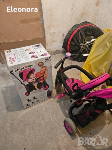 Сгъваема триколка 6-в-1 на smarTrike STR3, розов цвят, снимка 3 - Детски велосипеди, триколки и коли - 52637187