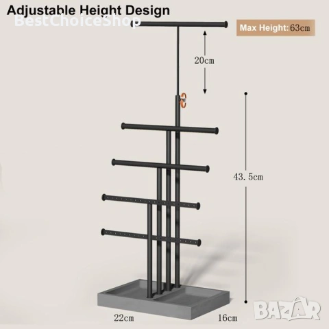 Органайзер - Поставка за колиета, обеци, бижута 5 нива, снимка 3 - Други - 53504443