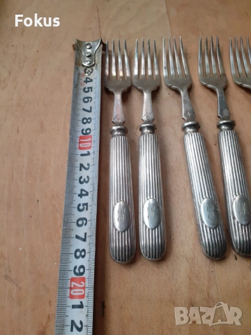 Страхотни стари антикварни вилици посребрени и маркирани, снимка 7 - Антикварни и старинни предмети - 53270146