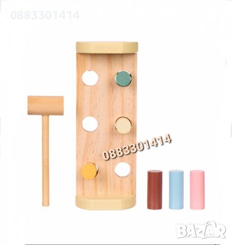 Образователна дървена играчка с чук , снимка 2 - Образователни игри - 39866215