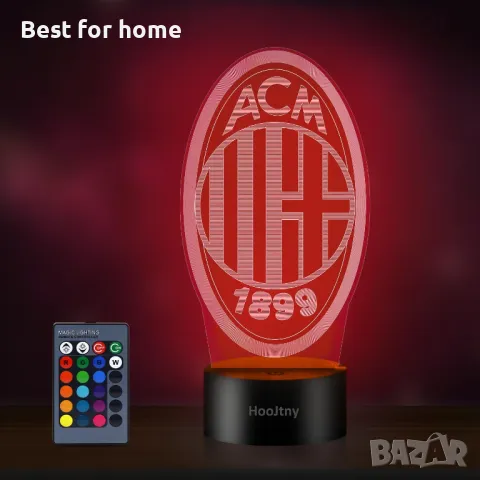 AC Milan 3D LED лампа с дистанционно 
