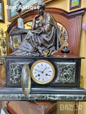 Страхотен антикварен френски каминен часовник , снимка 9 - Антикварни и старинни предмети - 39965670