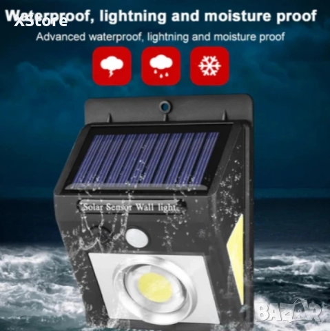 Соларна LED лампа, мощност 6W, светлинен поток 600lm, със сензор за движение, снимка 9 - Лед осветление - 51957001