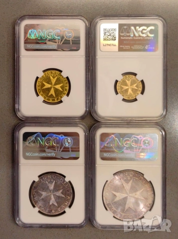 Малтийски орден - лот монети 1961 NGC - Злато,Сребро, снимка 3 - Нумизматика и бонистика - 52283882