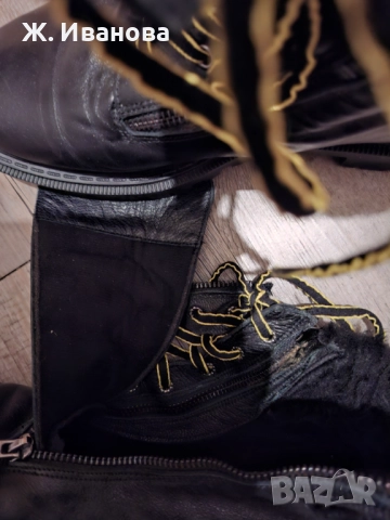 Продавам черни, кожени - италиански, дамски ботуши, номер 42, снимка 5 - Дамски ботуши - 52932747