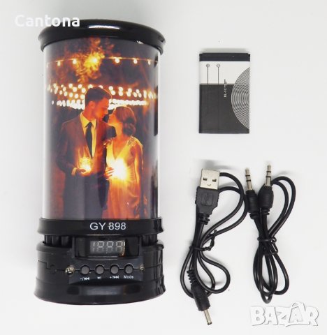 Стерео колонка с FM радио, MP3 плеър, AUX, светеща, акумулаторна батерия, снимка 3 - Слушалки и портативни колонки - 40083433