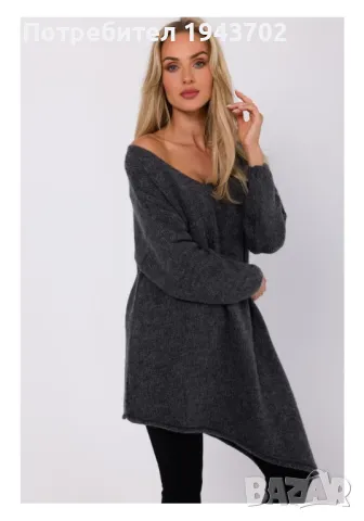 Асиметричен пуловер в цвят графит M769 MOE