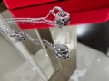 CARTIER Love White Gold Paved Diamonds Chain Дамскo Колие, снимка 7