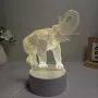 Холограмна 3D LED лампа Слон, снимка 6