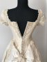 Сватбена булчинска рокля царствена естествена сурова коприна шампанско с шлейф, снимка 10
