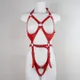 Еротичен кожен харнес модел в червено , снимка 2