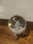3D Прозрачен орнамент Бухал в кристална топка 60 мм + стойка орнамент, снимка 2
