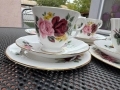 Винтидж английски порцеланов сервиз Gainsborough Bone China B47 “Roses” – 20 части, снимка 4