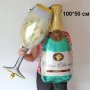 Голямо шампанско бутилка шише чаша фолио фолиев балон хелий или въздух парти рожден ден, снимка 1 - Други - 26965237