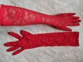 Дантелени червени ръкавици , снимка 2