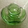 Зелен стъклен сервиз, снимка 1 - Сервизи - 43368170