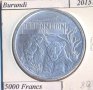 Бурунди 5000 франка 2015 - 1 oz тройунция 999 Silver, снимка 2