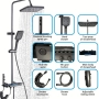 Луксозна Душ система с термостатен смесител 4 функции бутони функция дъжд, снимка 10