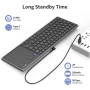 Безжична клавиатура, Bluetooth с тъчпад, съвместима с Windows, MacOS, iOS и Android, QWERTY - черна, снимка 8