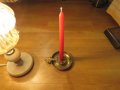 малък Свещник, Старинен бронзов свещник с свещ - Стар внос от Германия ., снимка 4