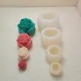 3D 4 размера рози пъпка Силиконов молд свещи гипс сапун смола фондан за декорация на торта шоколад , снимка 3