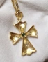 Ръчно изработен златен православен кръст със сертифициран цаворит!, снимка 4