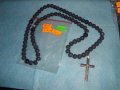 МОДНО КОЛИЕ с КРЪСТ от НЕРЪЖДАЕМА СТОМАНА МЪНИСТА ЦВЕТНО СТЪКЛО КАМЪНИ 26648, снимка 1