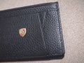 Качествен черен кожен калъф органайзер с релефна емблема на Порше Porsche, снимка 2