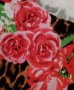 УНИКАЛНО КРАСИВА блуза в леопардов принт и червени цветя с пайети, снимка 3
