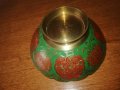 Продавам индийска месингова купа, клетъчен емайл,#536, снимка 3