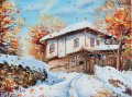 Зимни картини - Стари къщи, снимка 1 - Картини - 43777020