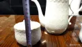 Стар български костен порцелан Бононя Ралица чайник заханица латиера , снимка 3