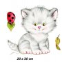 Сладко котенце с калинка малък самозалепващ стикер лепенка апликация за стена мебел тоалетна, снимка 1 - Други - 26302525