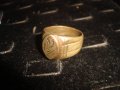СТАР БРОНЗОВ ПРЪСТЕН с ПЕЧАТ 18К 750 ОРНАМЕНТИРАН РЯДКА МАЙСТОРСКА ИЗРАБОТКА 22967, снимка 3
