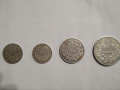 Лот 1910 50 стотинки с черта, без черта, 1 лев и 2 лева