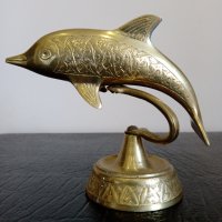 Бронзова статуетка на делфин, снимка 1 - Антикварни и старинни предмети - 43896177