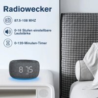 НОВ цифров будилник за спалня с радио и лампа, снимка 4 - Радиокасетофони, транзистори - 43016098