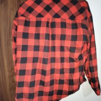 Риза дамска бархетна червено и черно каре, снимка 3 - Ризи - 43330647