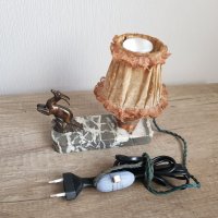 Стара малка нощна лампа мрамор и бронз, снимка 1 - Антикварни и старинни предмети - 33261848