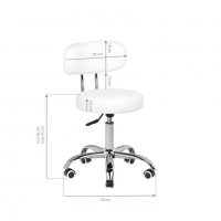 Козметичен стол - табуретка за педикюр A-007- 39/45 см - черна/бяла, снимка 6 - Педикюр и маникюр - 33684425