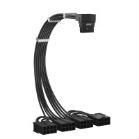 1stPlayer удължителен кабел Custom Sleeved Modding Cable - 4 x PCIe 8-pin to 12VHPWR - FM4-B-BK, снимка 4 - Кабели и адаптери - 43468720