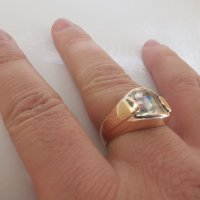 Златен мъжки пръстен с циркон 3, снимка 9 - Пръстени - 25952741