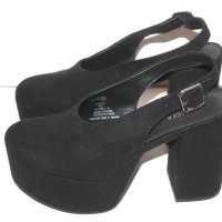 H&M Нови обувки на платформа с дебел ток, черни, размер 38, снимка 1 - Дамски обувки на ток - 44014933