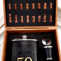 Шах с бутилка за алкохол - Подарък за кръгла годишнина 60, 70 или 80 години, снимка 6 - Подаръци за юбилей - 43541318