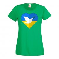 Дамска Тениска Peace In Ukraine 2 спрете войната,подкрепям Укркайна,, снимка 3 - Тениски - 37213393