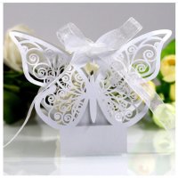 Подаръчни кутии с пеперуди, перлен картон- 150бр., снимка 1 - Декорация - 43142879