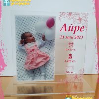 Бебешка визитка със снимка, акрилен плексиглас, снимка 7 - Други - 31934827