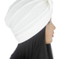Тюрбан за коса с пандела в бяло, снимка 2 - Аксесоари за коса - 40511272