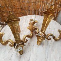 Чифт бронзови аплици в стил Наполеон трети , снимка 5 - Лампи за стена - 43140909
