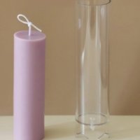 Пластмасова форма молд за направа на дълга гладка свещ цилиндър, снимка 1 - Форми - 43881515